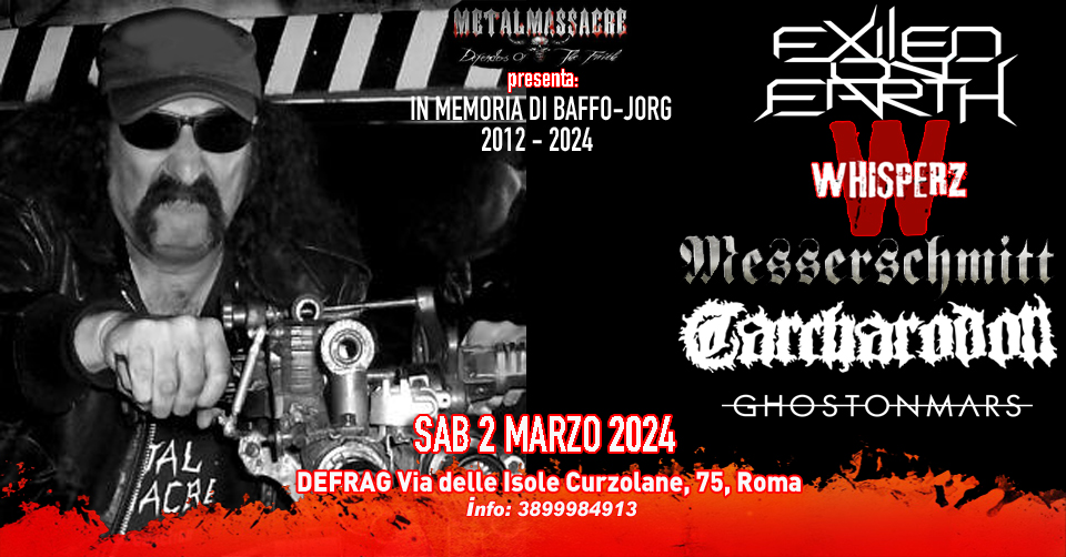 Sabato 2 Marzo Messerschmitt live@Defrag “In memoria di Baffo Jorg 2012-2024”