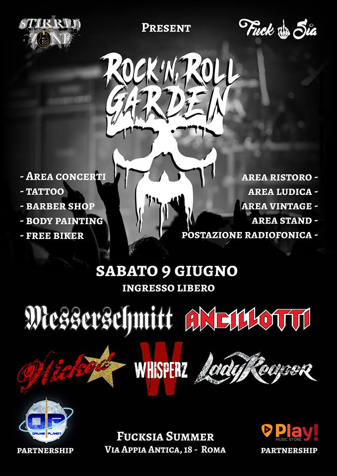 Sabato 9 giugno al Rock’n’roll Garden METAL NIGHT LIVE con Messerschmitt e Ancillotti (+ guests)